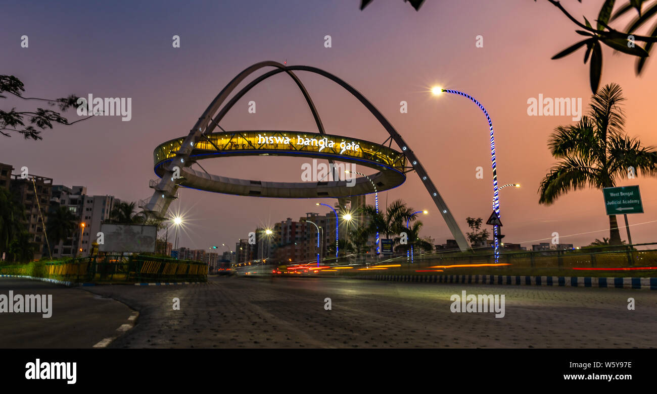 Biswa Bangla gate or Kolkata Gate at New Town on the main arterial road, Kolkata, India Stock Photo