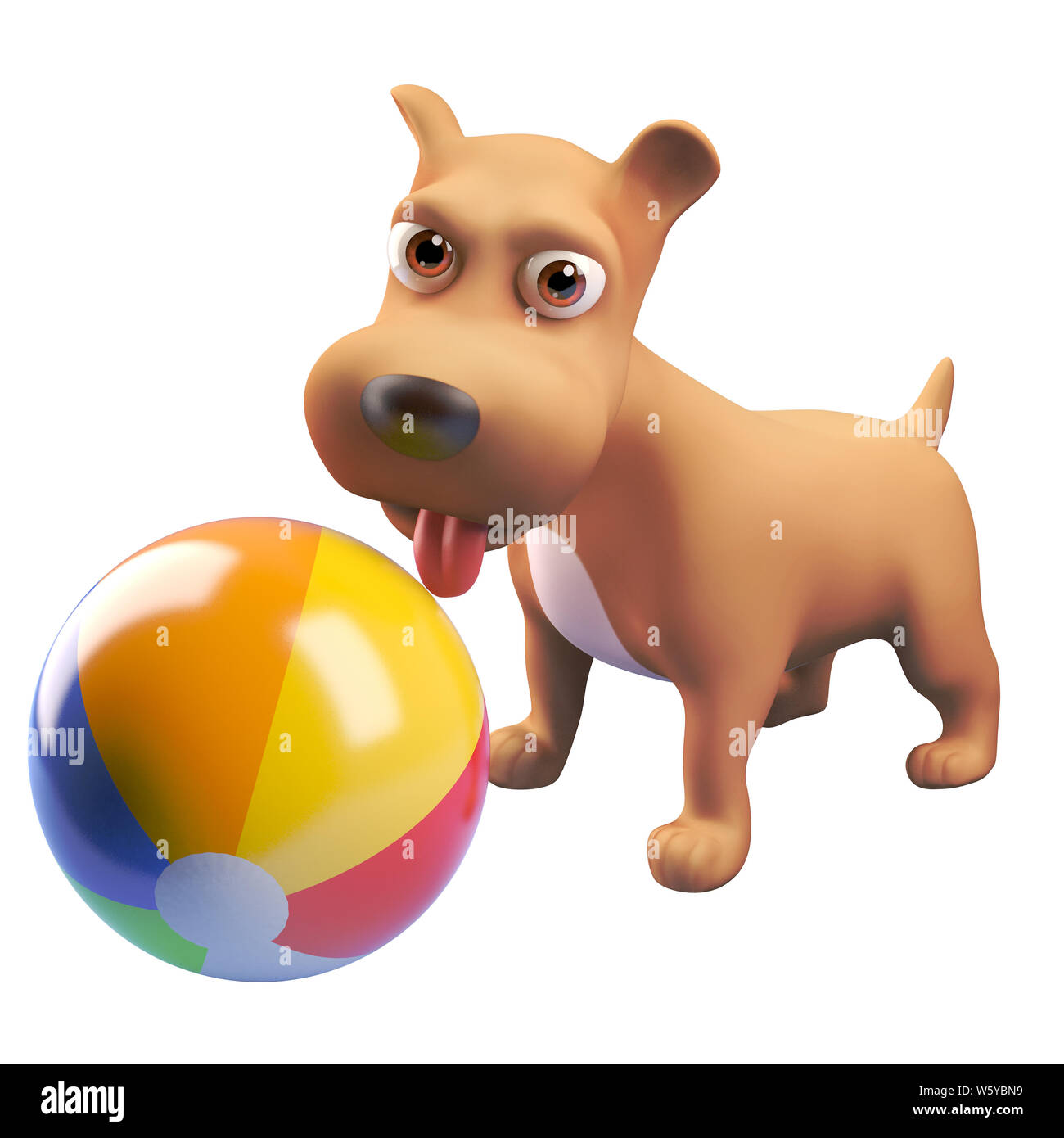 3d cartoon puppy dog character playing with a beach ball, 3d illustration  render Stock Photo - Alamy
