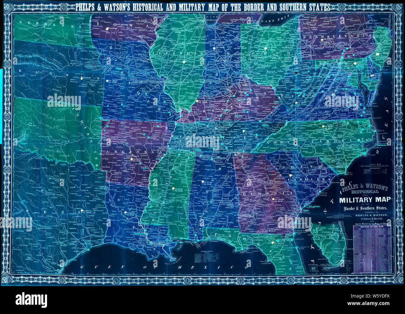 Civil war southern states map hi-res stock photography and images - Alamy