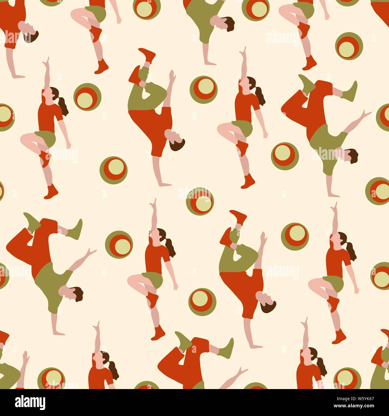 Vector seamless pattern with dancing people. Dance party, competition ...