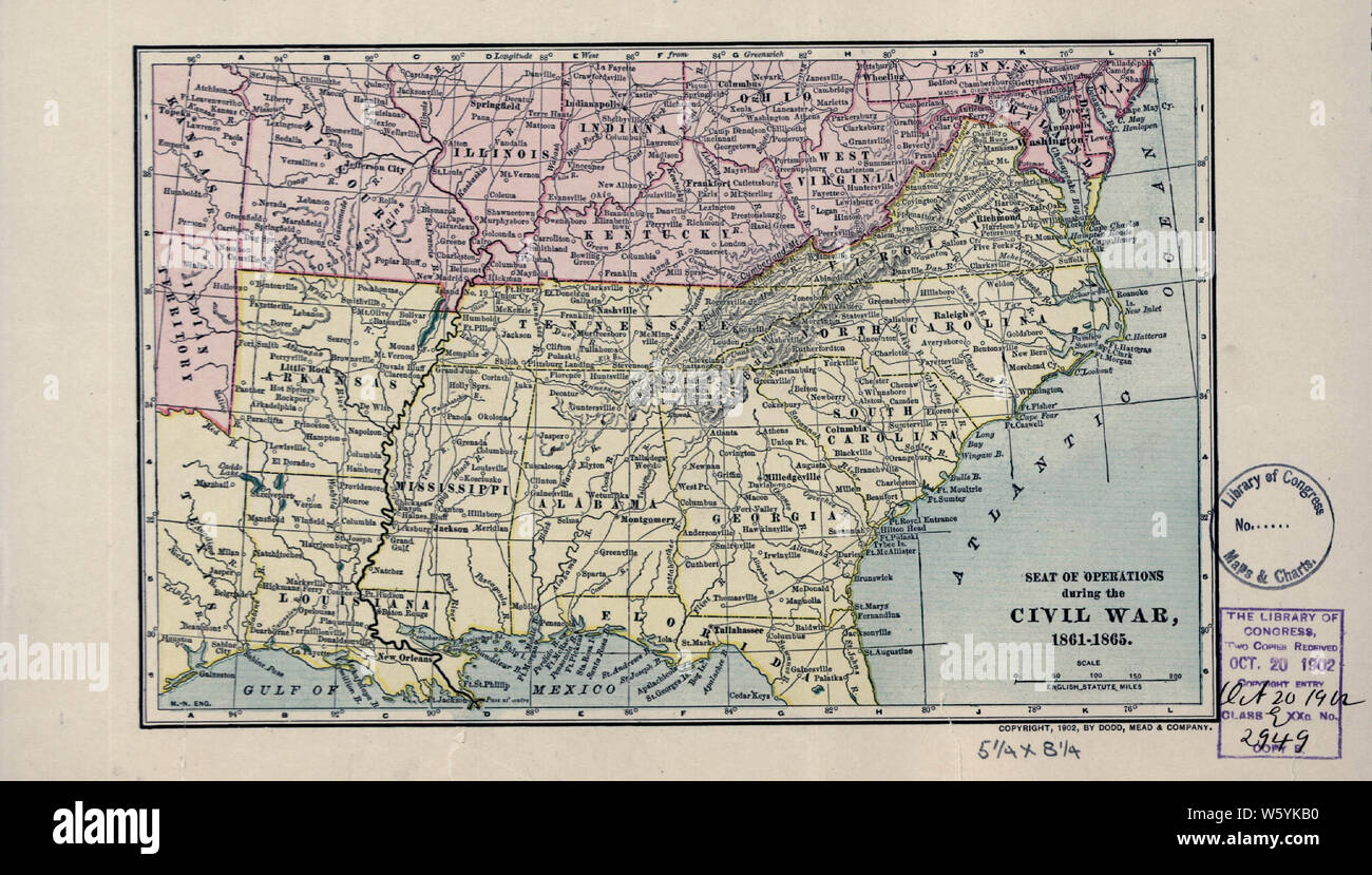 Civil War Maps 1561 Seat of operations during the Civil War 1861-1865 ...