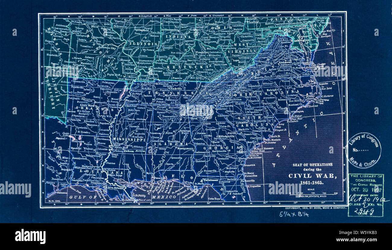 Civil War Maps 1561 Seat of operations during the Civil War 1861-1865 ...