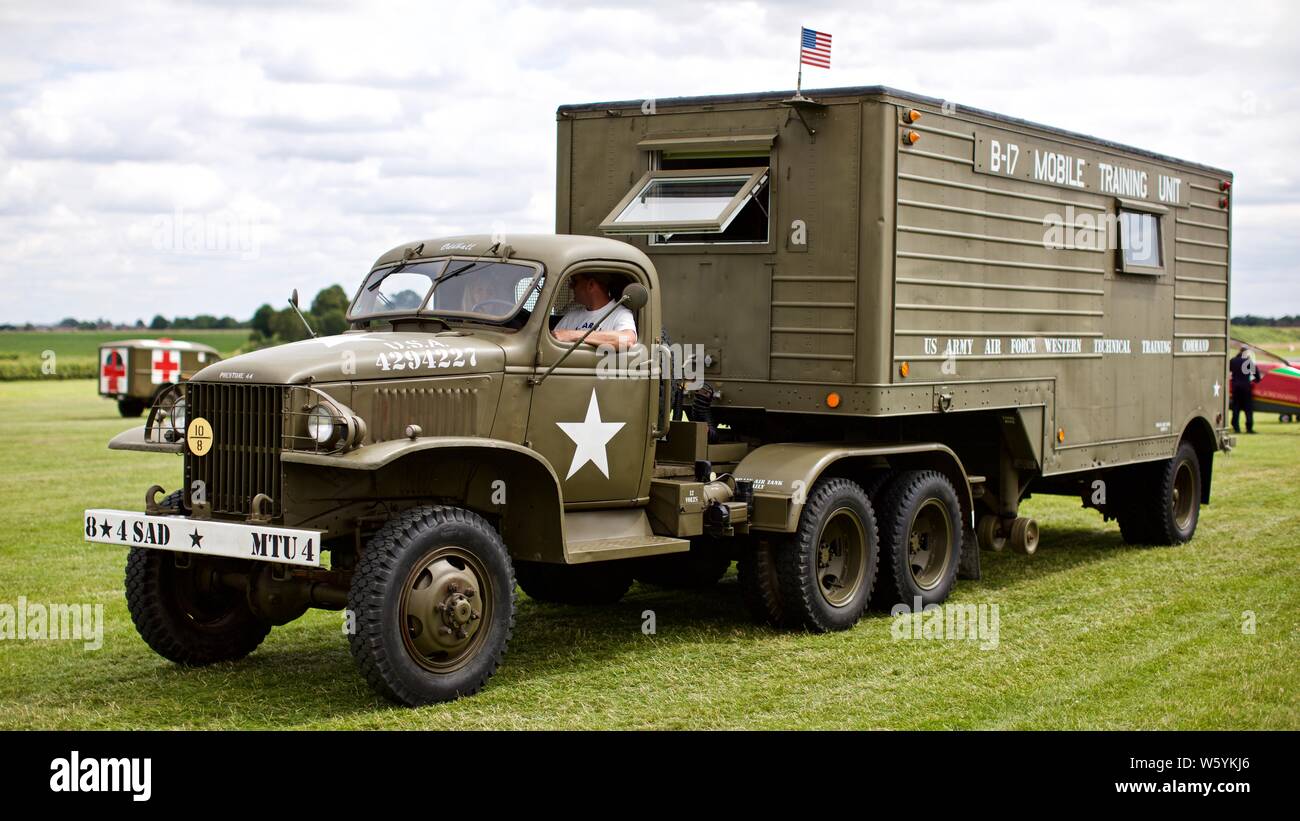 Prestone 44 U.S Army Air Force B-17 Mobile Training Unit at Shuttleworth Military Airshow on the 7th July 2019 Stock Photo