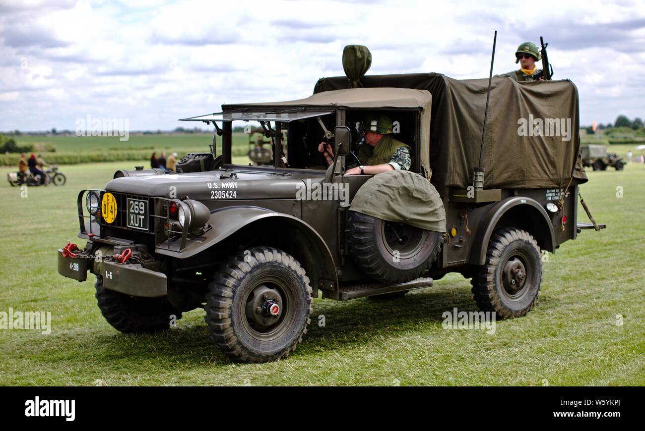 Dodge M37 ‘M56 tool truck’ being driven at Shuttleworth vehicle parade on the 7th July 2019 Stock Photo