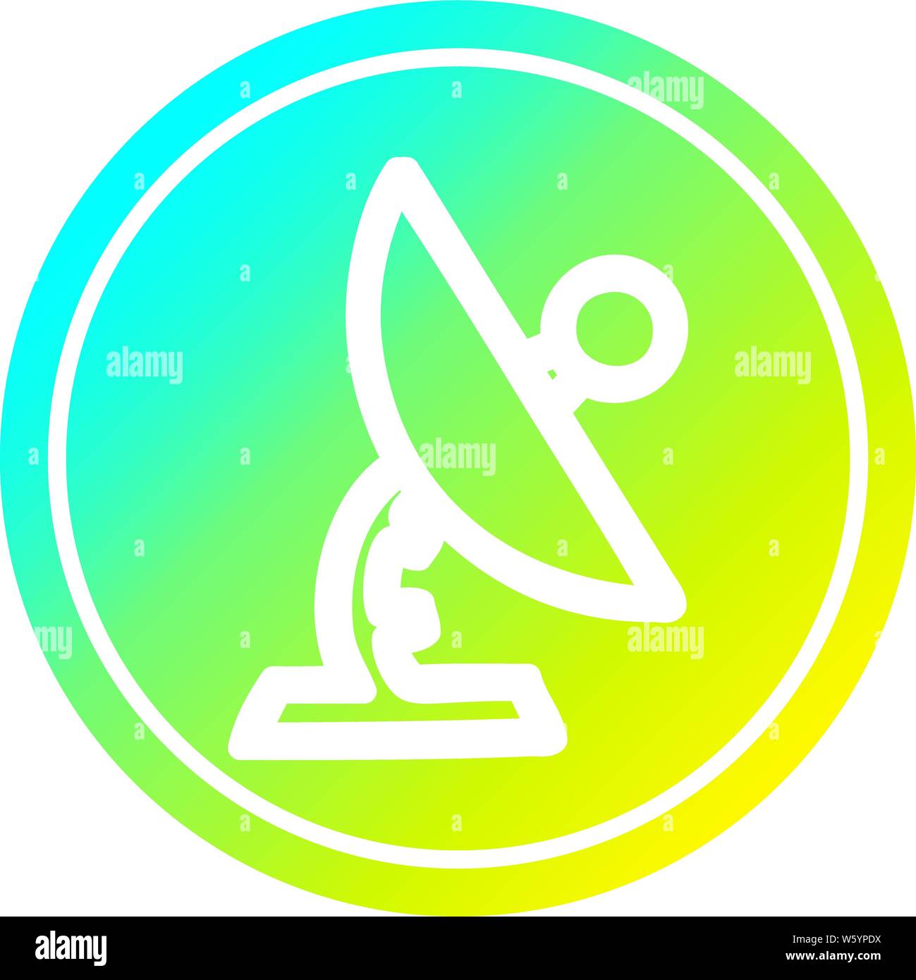 satellite dish circular icon with cool gradient finish Stock Vector