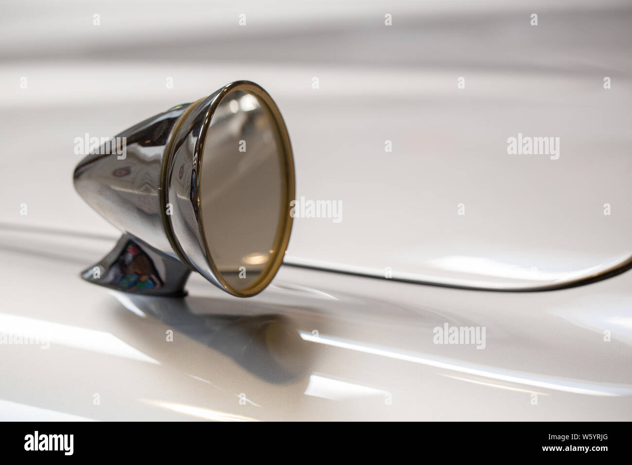 Rearview mirror of a classic car Stock Photo Alamy