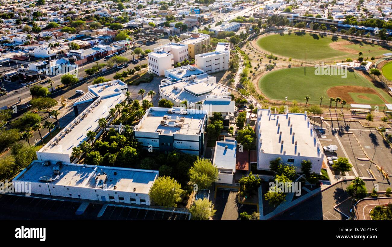 Aerial View Of The Fields And Sports Fields And Gimmacio Of The University Of Sonora The