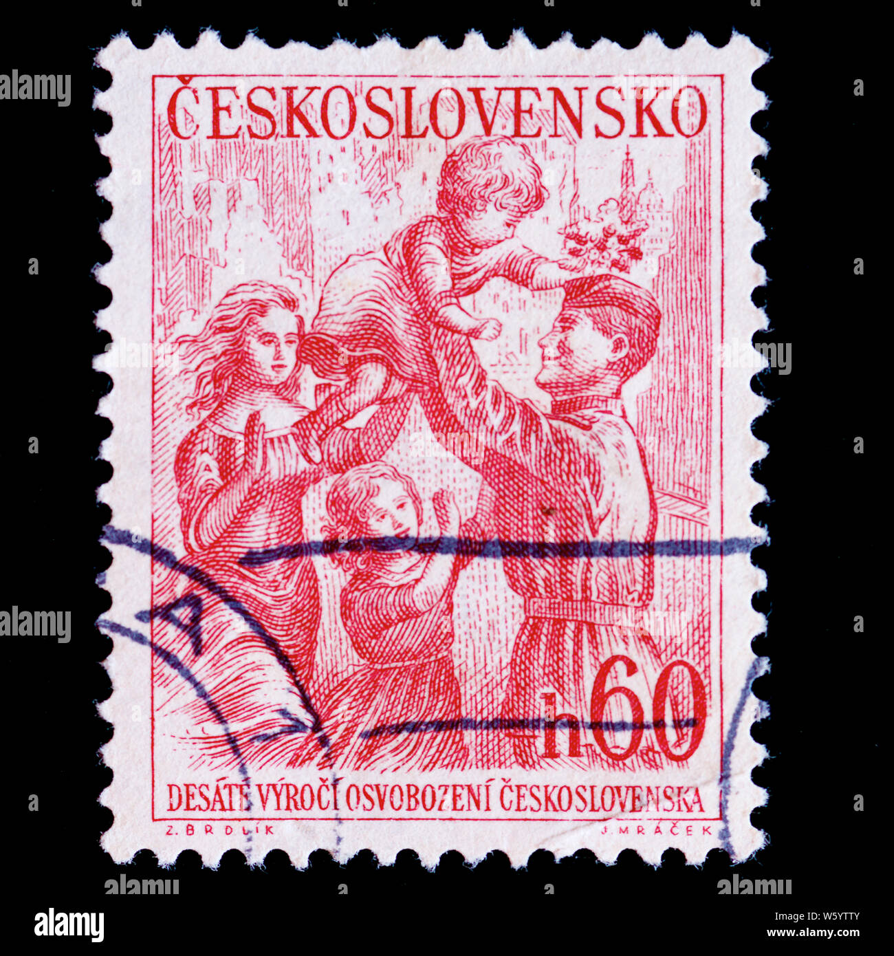 Czechoslovakia Postage Stamp Family Stock Photo Alamy