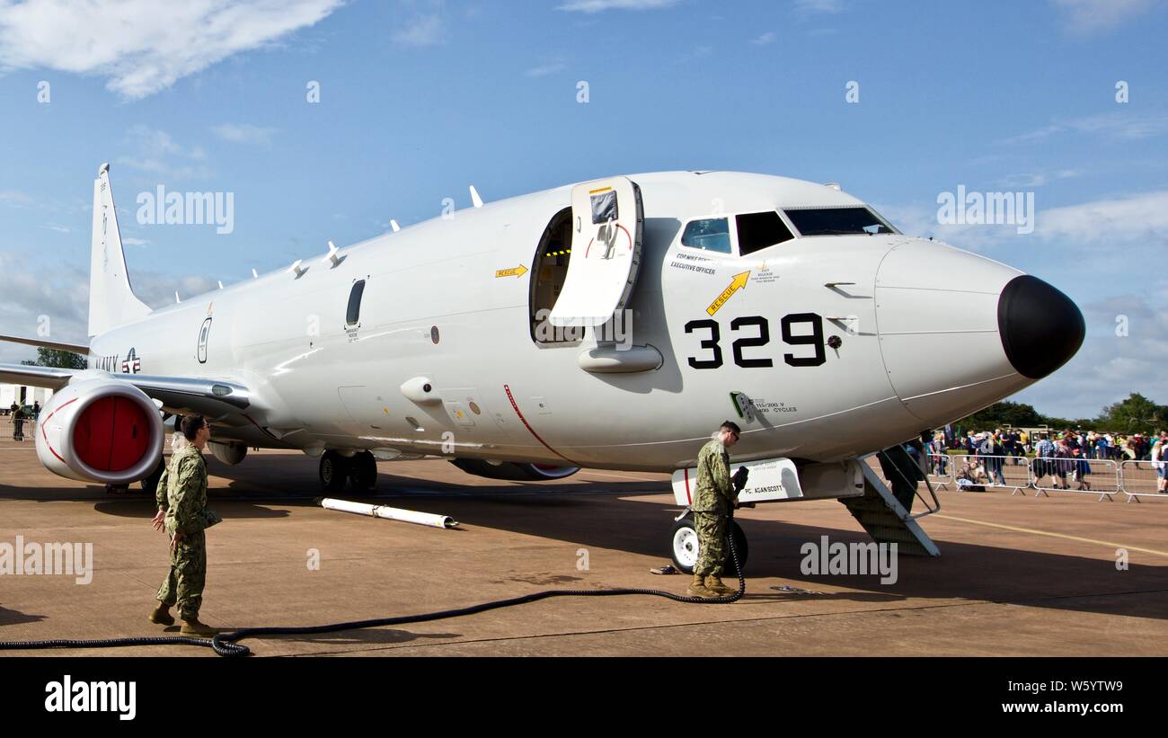 US Navy P-8A Poseidon at the 2019 Royal International Air Tattoo Stock Photo