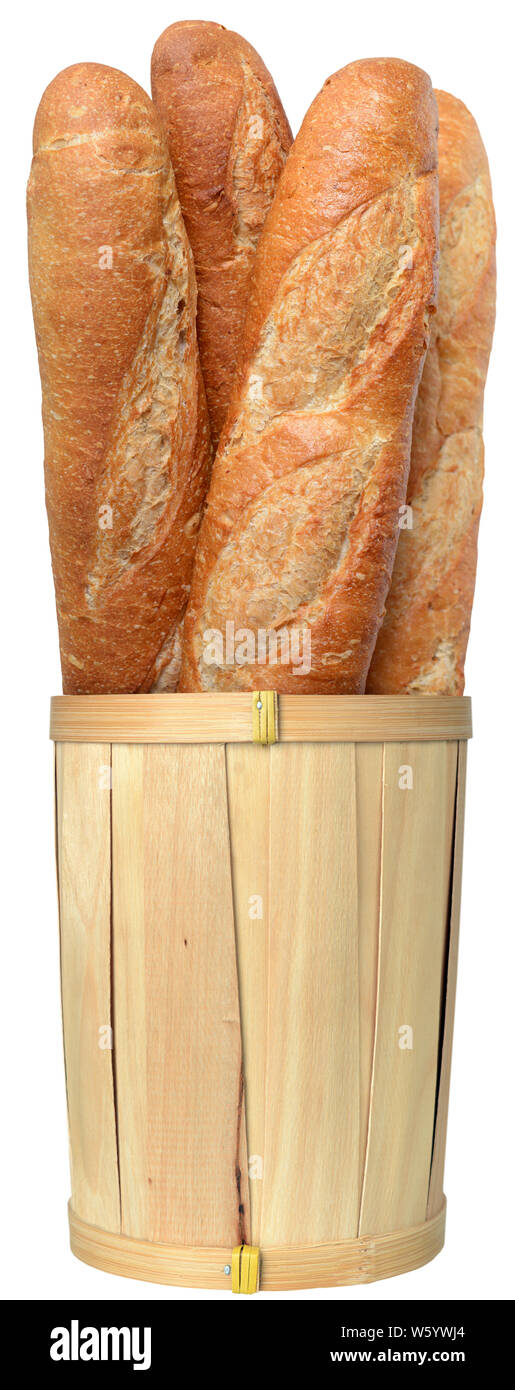 a bunch of baguette bread isolated on white Stock Photo - Alamy