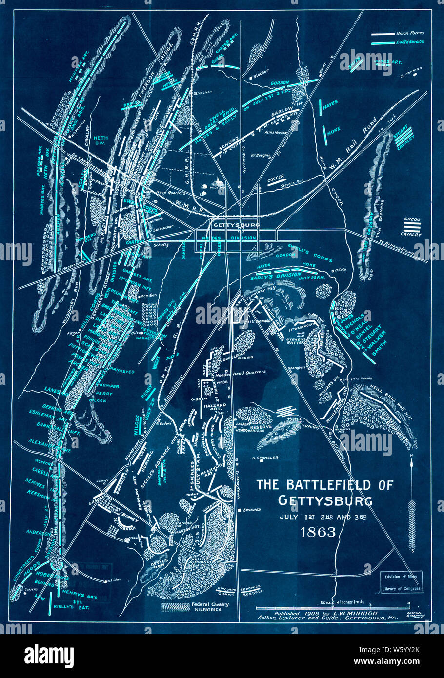 Civil War Maps 1753 The battlefield - Civil War Maps 1753 The Battlefield Of Gettysburg July 1st 2nd And 3rd 1863 Inverted Rebuild And Repair W5YY2K 