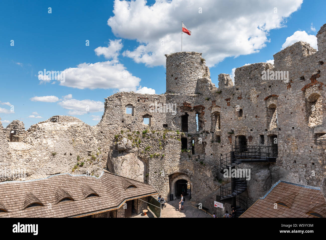 PODZAMCZE, POLAND July 15, 2019 Ogrodzieniec Castle in Polish