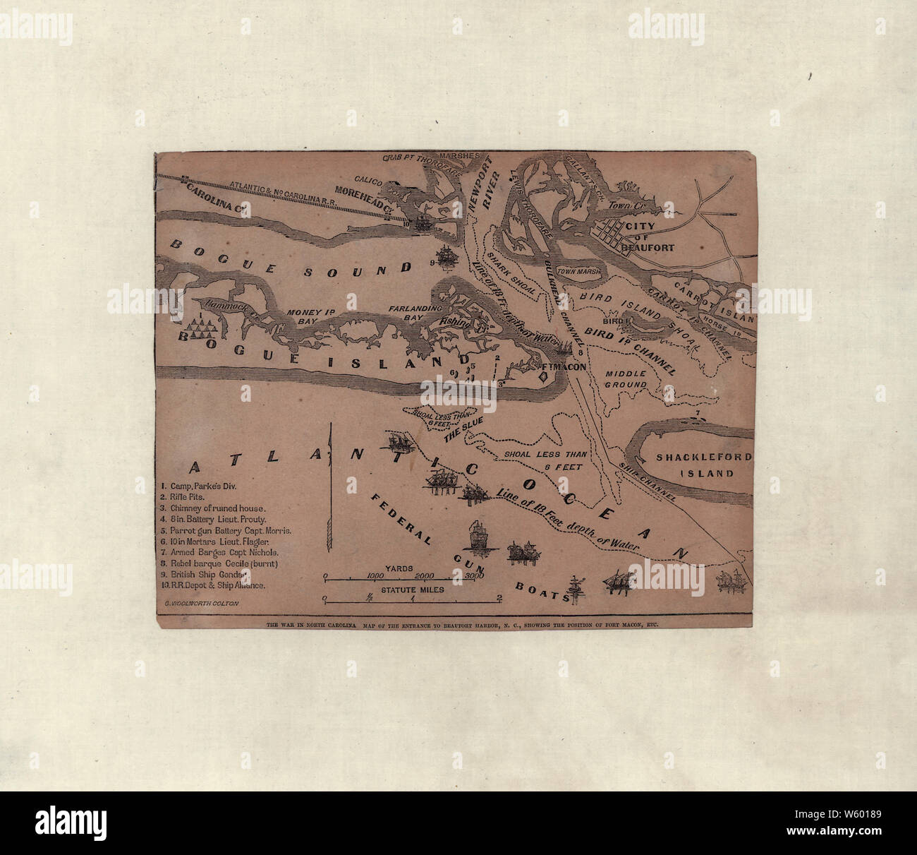 Civil War Maps 1816 The war in North Carolina Map of the entrance to
