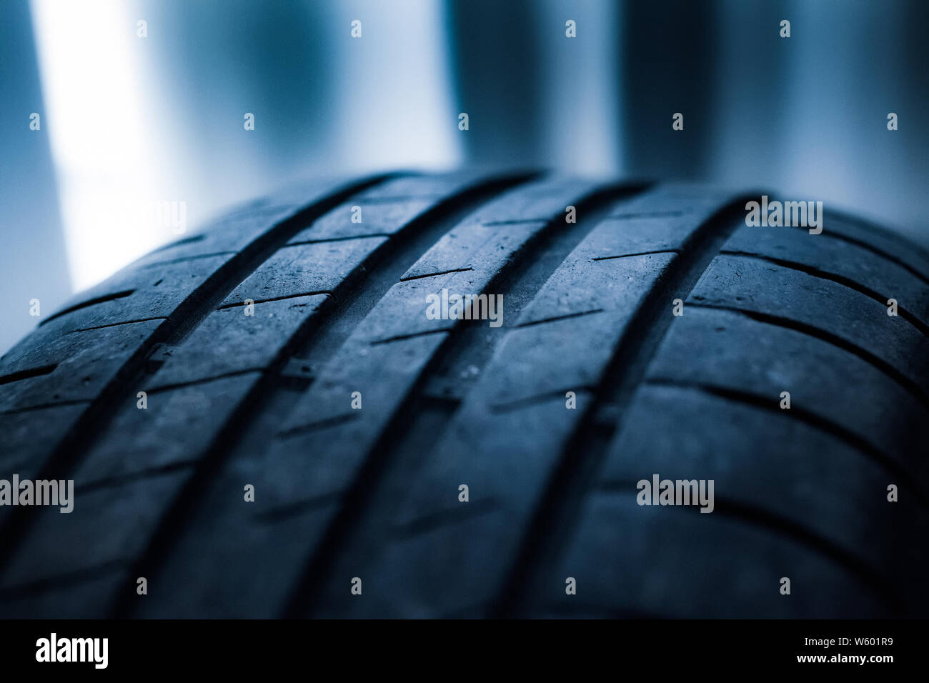 Used car tyre texture close up Stock Photo