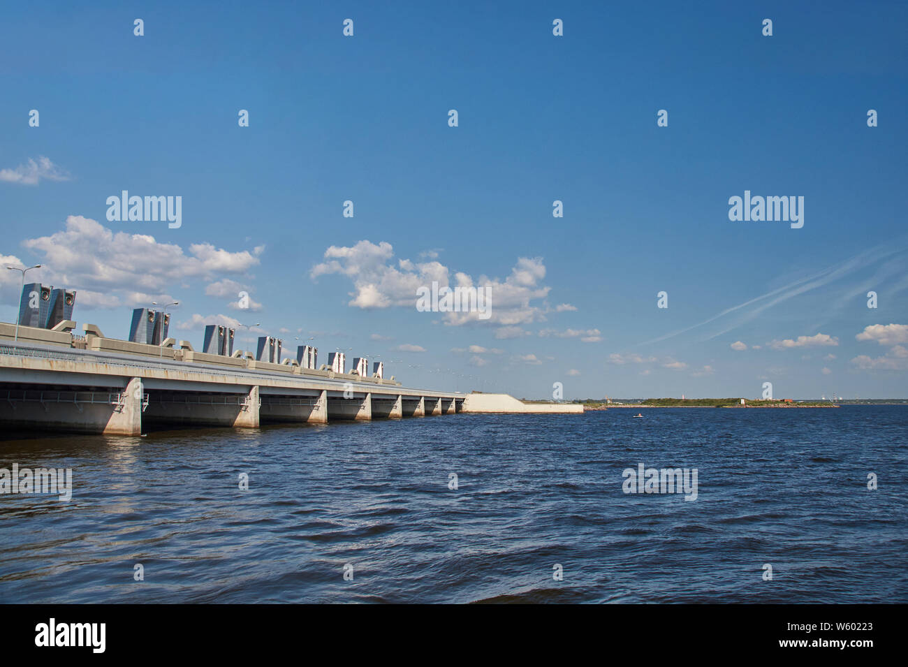 Gateway dam in the Gulf of Finland. Saint-Petersburg, Russia Stock Photo
