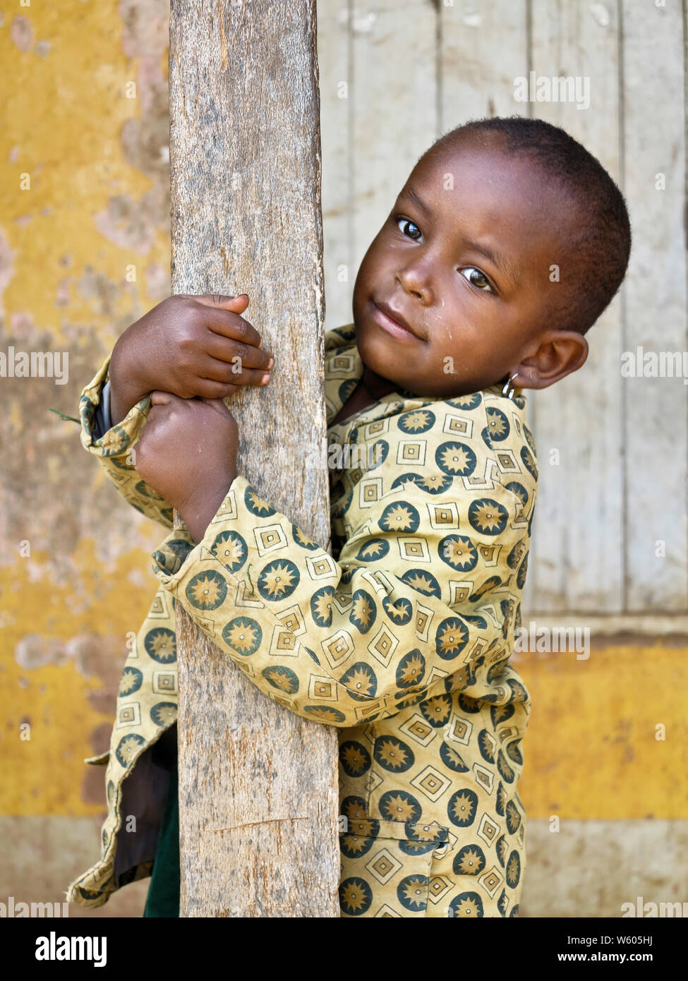 Tanznia, Africa, Children femal and male playing and being happy. Very poor but clean and smiling. Very healthy atractive young people. Stock Photo