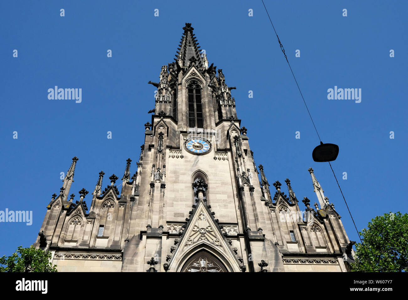 A close up view of Elisabethenkirche in Basel, Switzerland Stock Photo