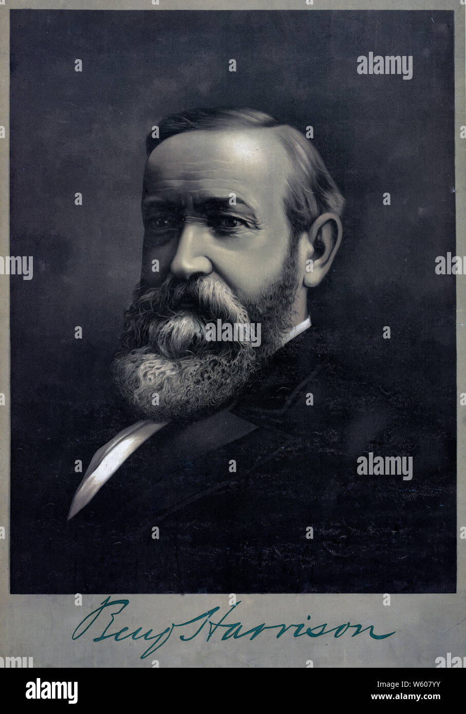 President Benjamin Harrison print Stock Photo