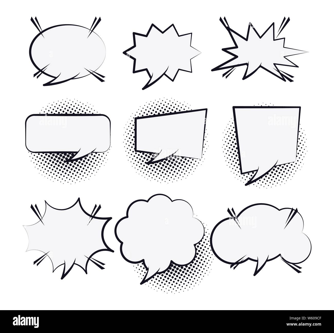 Set of Pop art comic speech bubbles Stock Vector Image & Art - Alamy