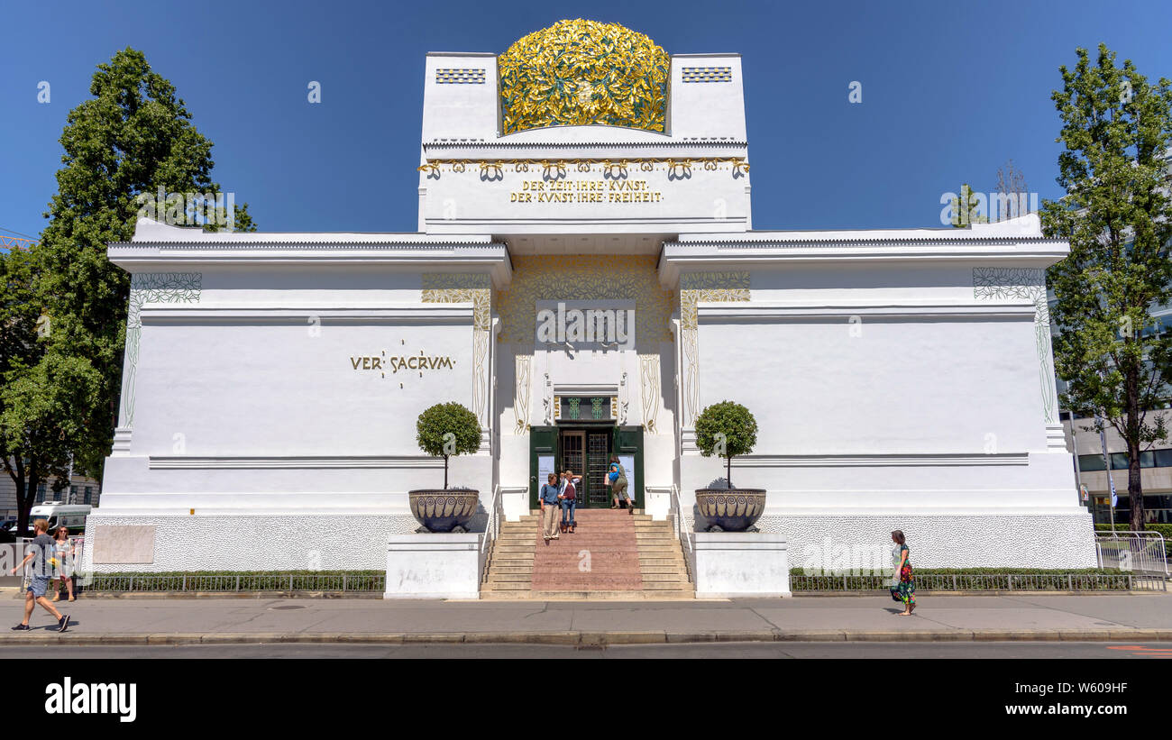 The Secession Building in Vienna, Austria on a sunny summer day Stock Photo