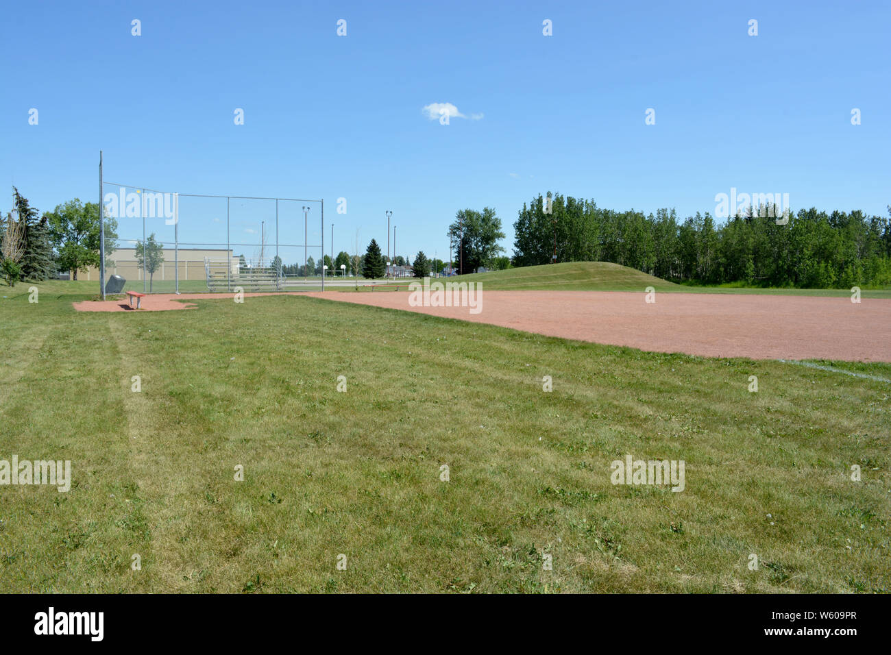 Basefield field at a local community park. Stock Photo