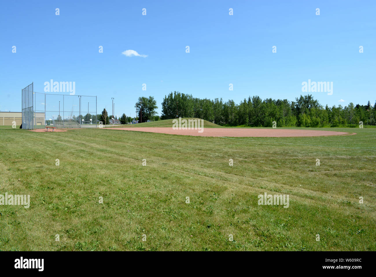 Basefield field at a local community park Stock Photo Alamy