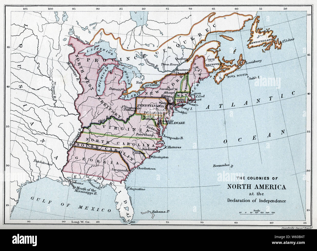 Map united states 18th century hi-res stock photography and images - Alamy