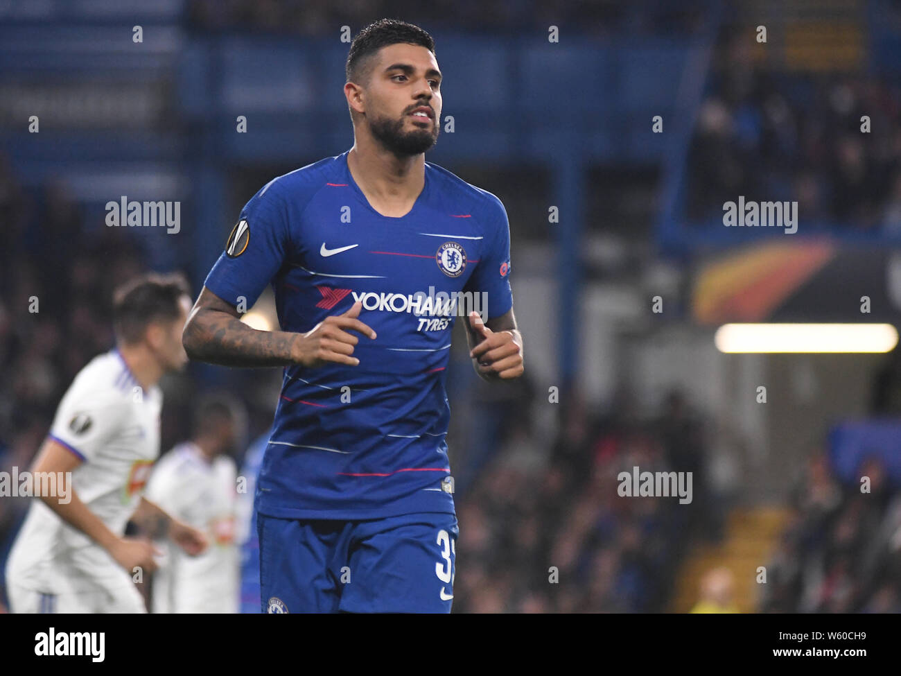 LONDON, ENGLAND - OCTOBER 4, 2018: Emerson Palmieri dos Santos of Chelsea pictured during the 2018/19 UEFA Europa League Group L game between Chelsea FC (England) and MOL Vidi FC (Hungary) at Stamford Bridge. Stock Photo