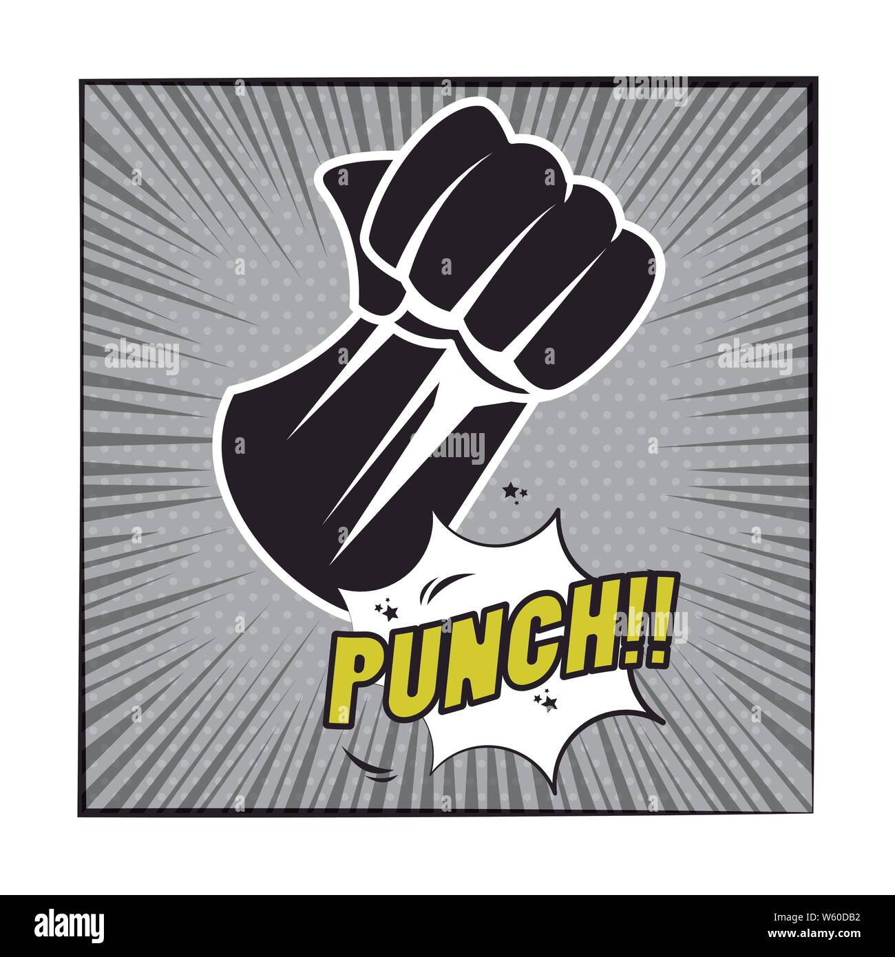 Comic book explosion pop art cartoon in black and white Stock Vector ...