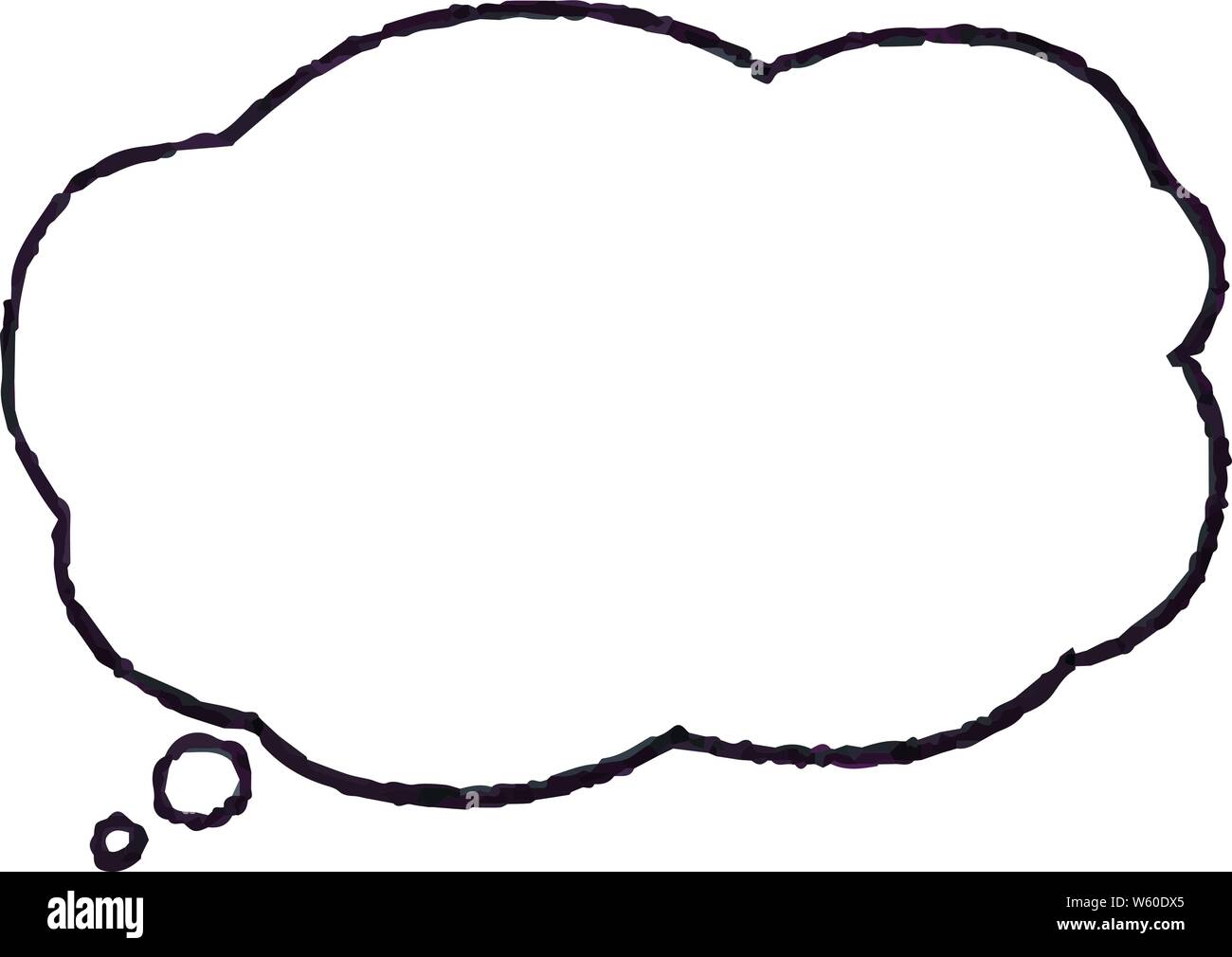 This is a illustration of Cloud-shaped speech bubble drawn Stock Vector ...