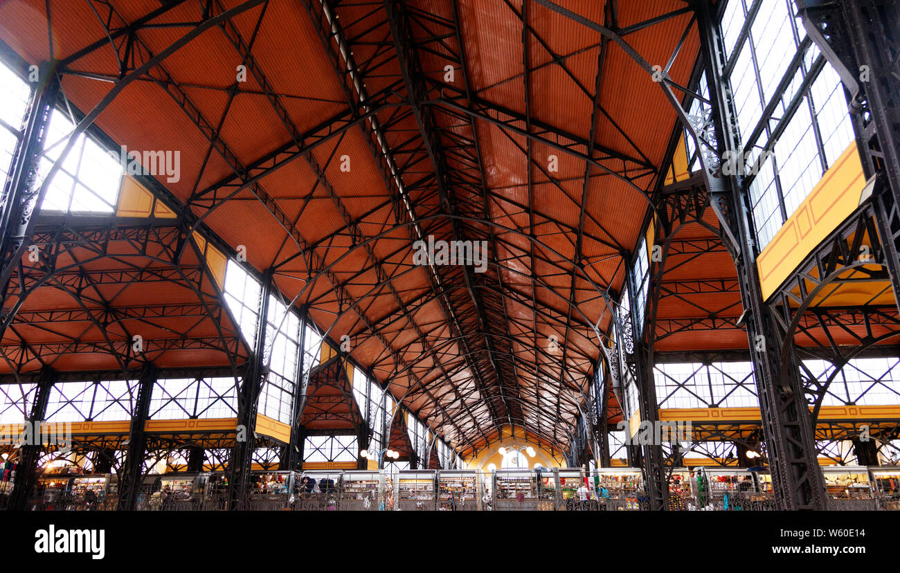 Budapest, Hungary - May 30, 2019: picture from Hungary's largest market hall Stock Photo