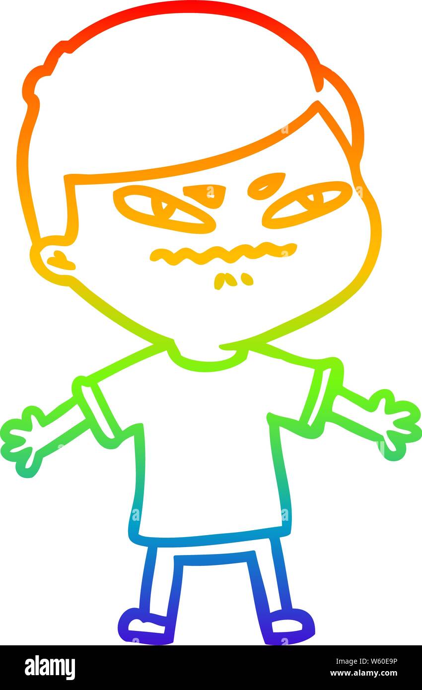 Cute cartoon frustrated boy character Stock Vector Images - Alamy