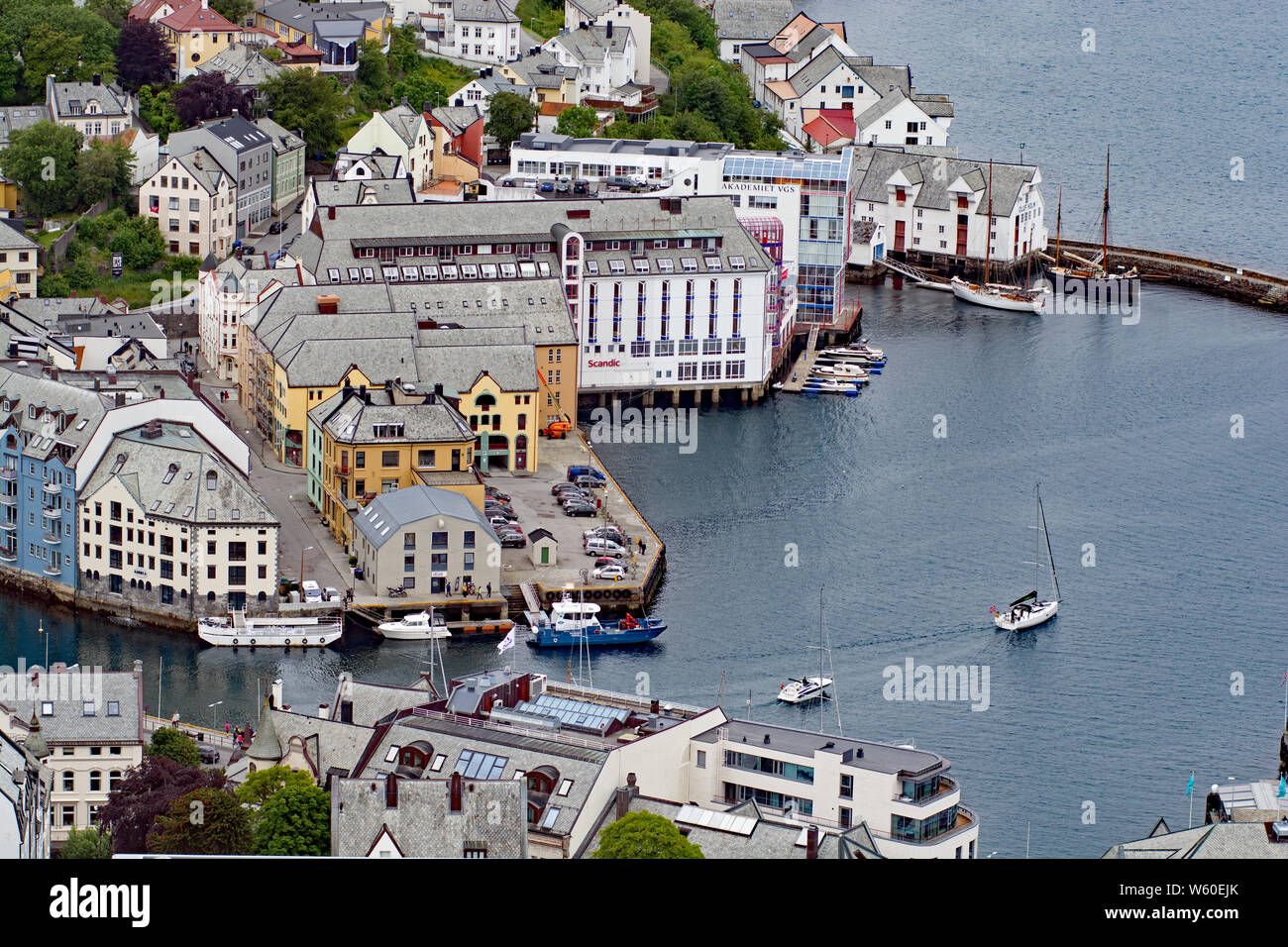 SILVERSEA cruise Silver Wind at Alesund NORWAY Stock Photo