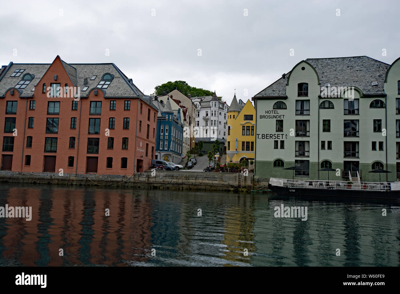 SILVERSEA cruise Silver Wind at Alesund NORWAY Stock Photo