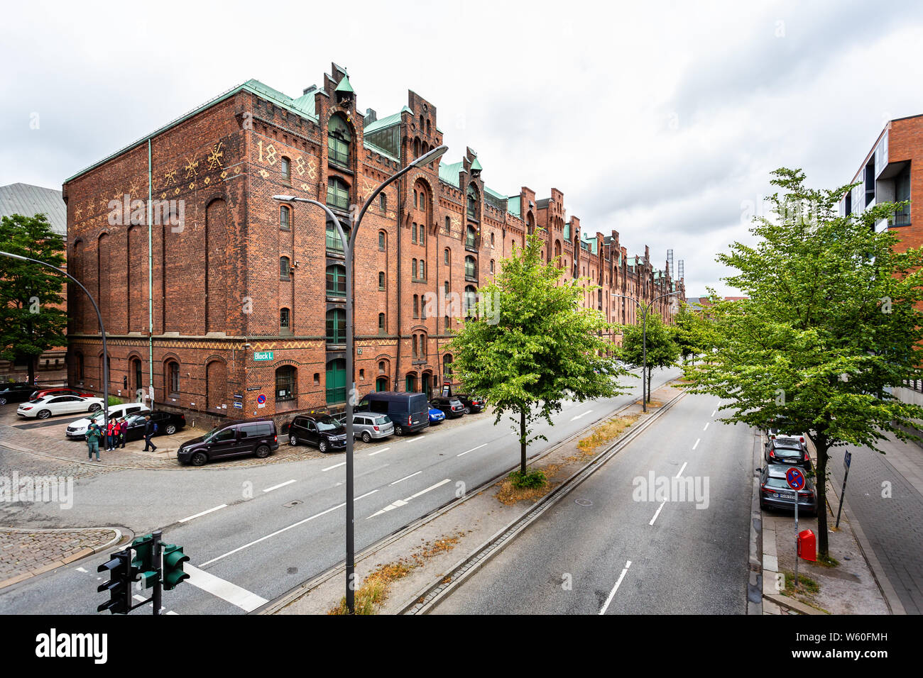 Red brick Speicherstadt Warehouses  in Hamburg, Germany on 16 July 2019 Stock Photo