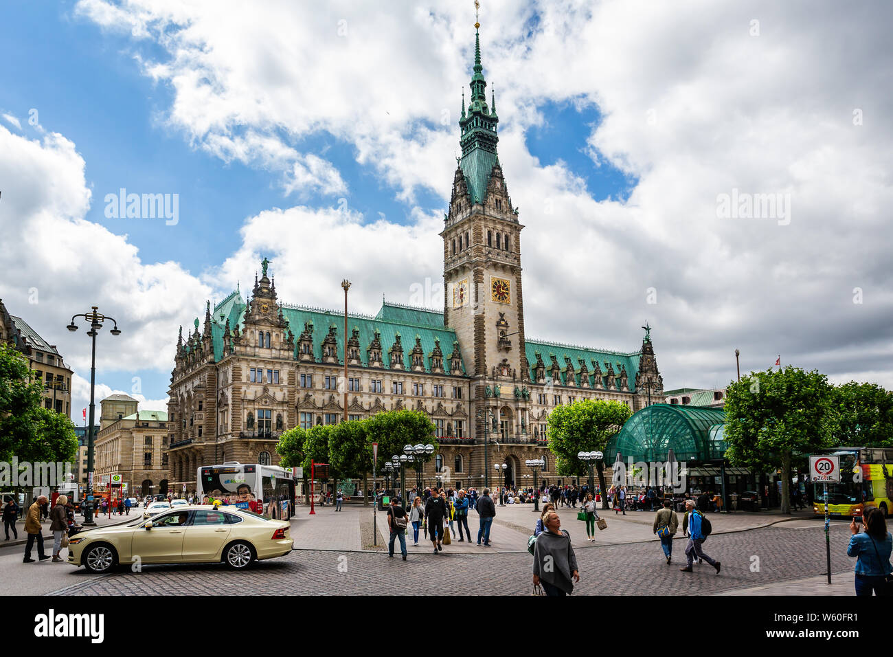 Neo Renaissance Town Hall or Rathaus in Hamburg, Germany on 16 July 2019 Stock Photo
