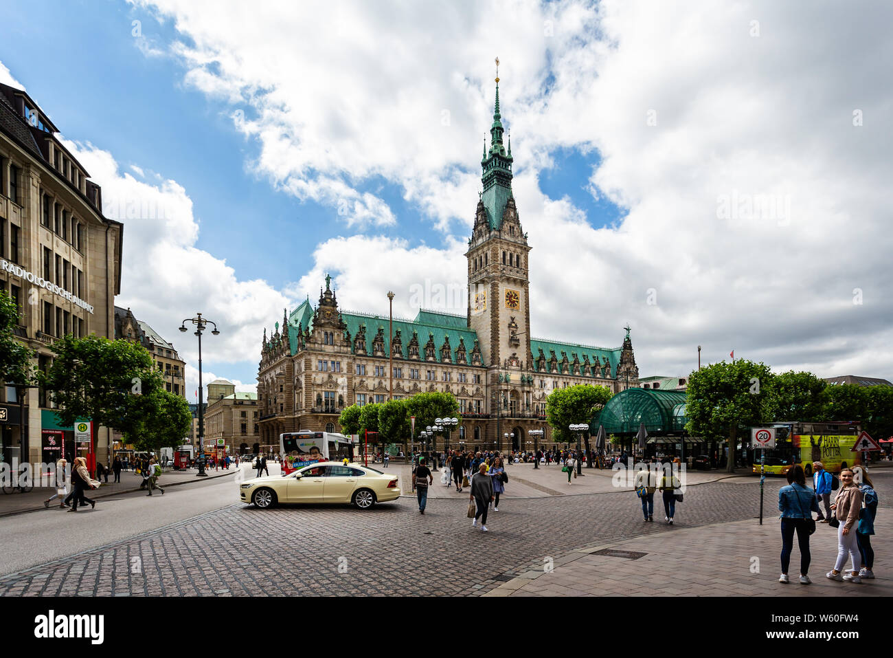 Neo Renaissance Town Hall or Rathaus in Hamburg, Germany on 16 July 2019 Stock Photo