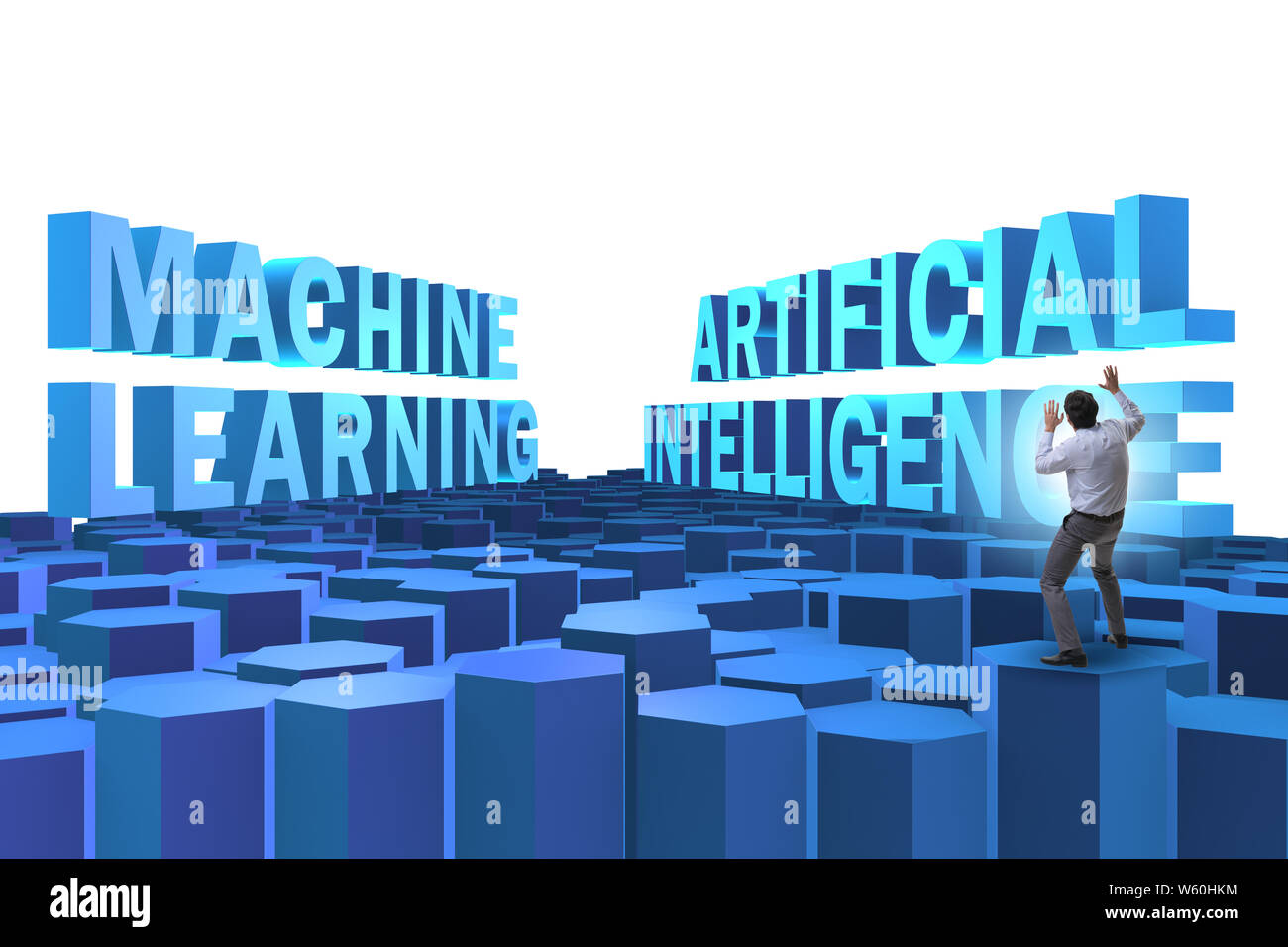 Machine Learning Man The machine learning concept with businessman Stock Photo - Alamy