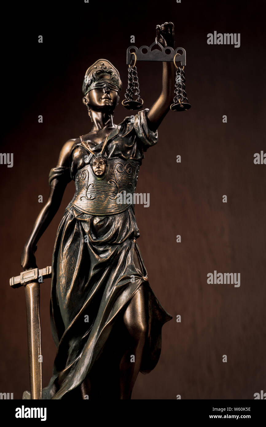 Themis Statue Justice Scales Law Lawyer Business Concept. - Image Stock Photo
