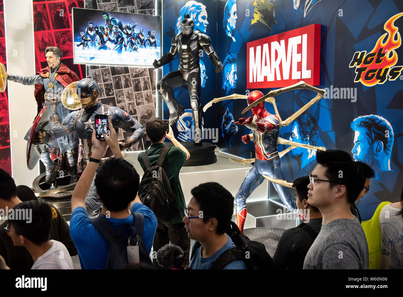 Visitors and customers seen looking at Marvel Avengers movie character  figures at Disney's Marvel Studio booth during the Ani-Com & Games event in  Hong Kong Stock Photo - Alamy