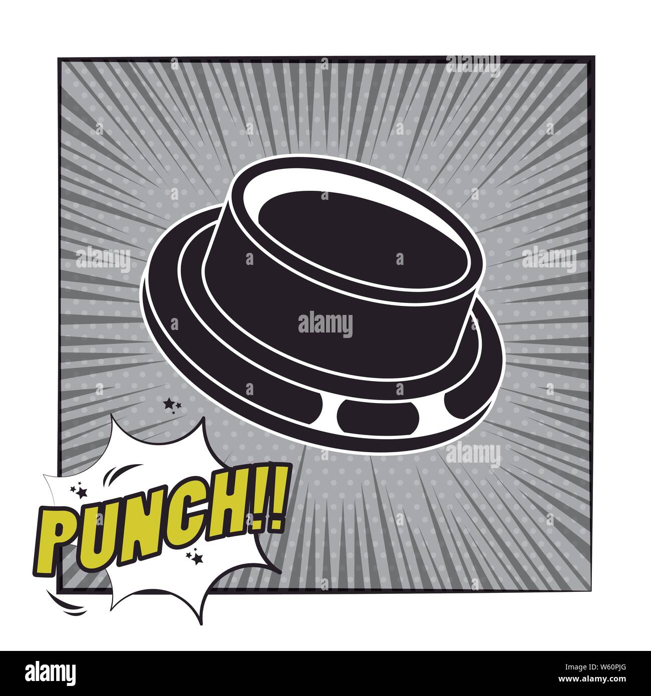 Comic book explosion pop art cartoon in black and white Stock Vector ...