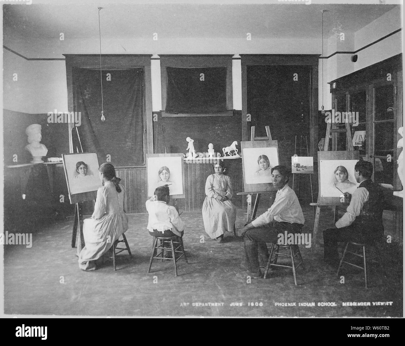 Art Class, Phoenix Indian School, Arizona, 06/1900 Stock Photo Alamy