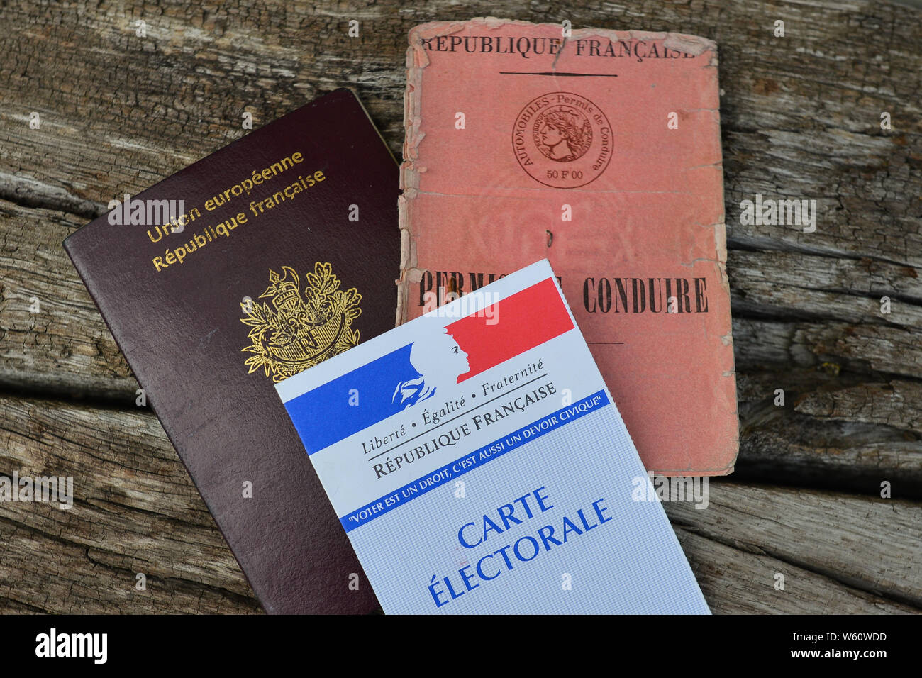 July 30, 2019, Paris, France: A view of the French passport, electoral card  and driving licence in Paris. Credit: Cezary Kowalski/SOPA Images/ZUMA  Wire/Alamy Live News Stock Photo - Alamy
