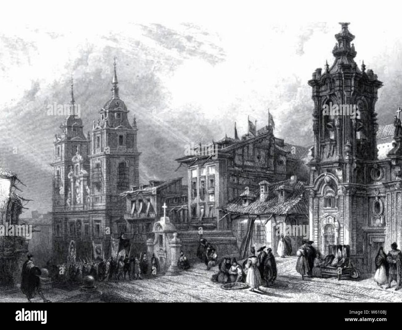 David Roberts calle de san Bernardo 1832. Stock Photo