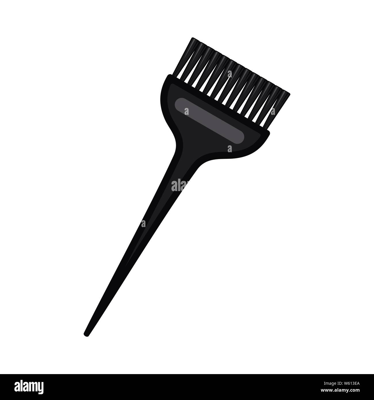 Cartoon Black Wide Hair Dye Brush Stock Vector Art Illustration