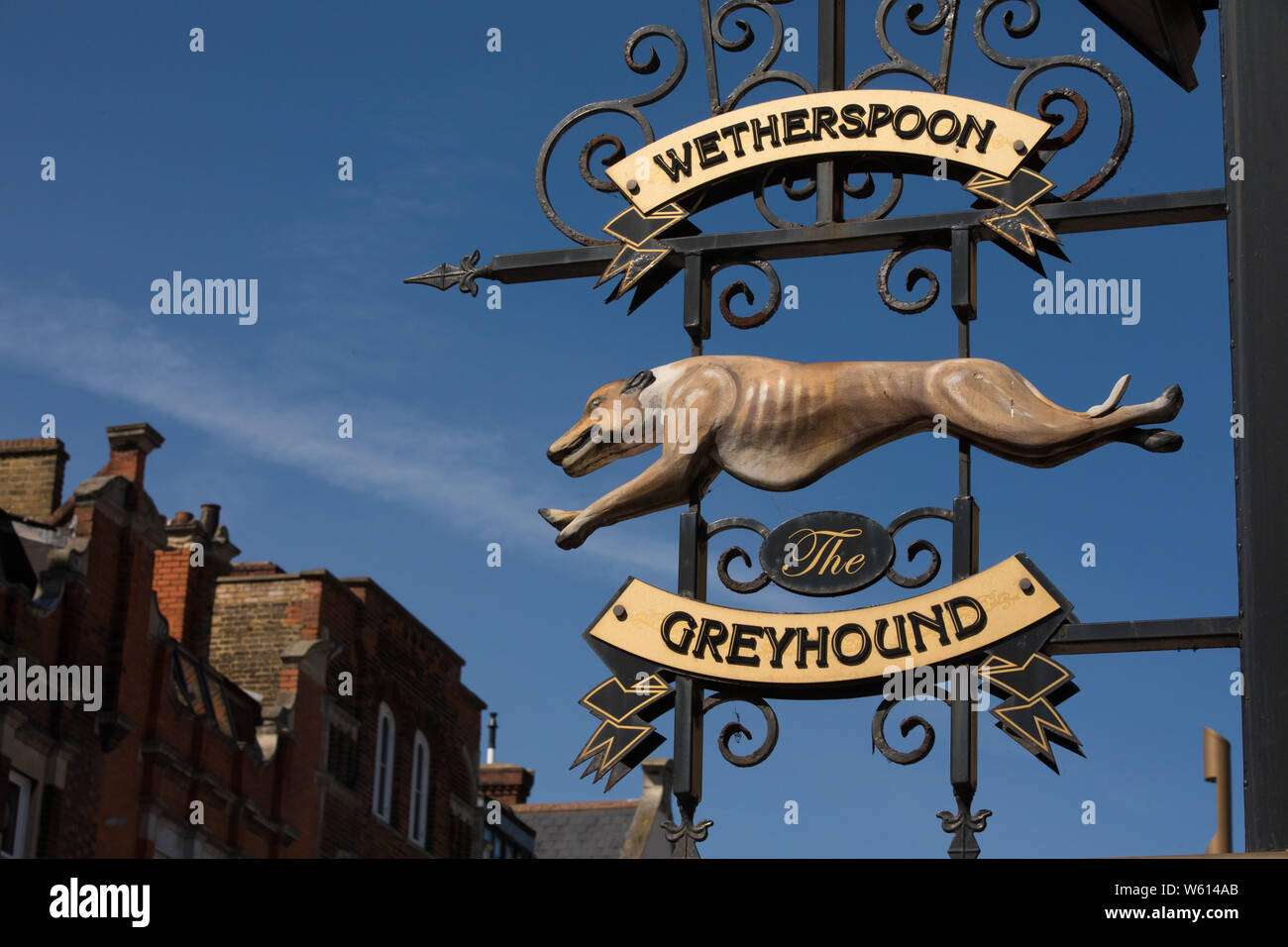 wetherspoon greyhound signage Stock Photo