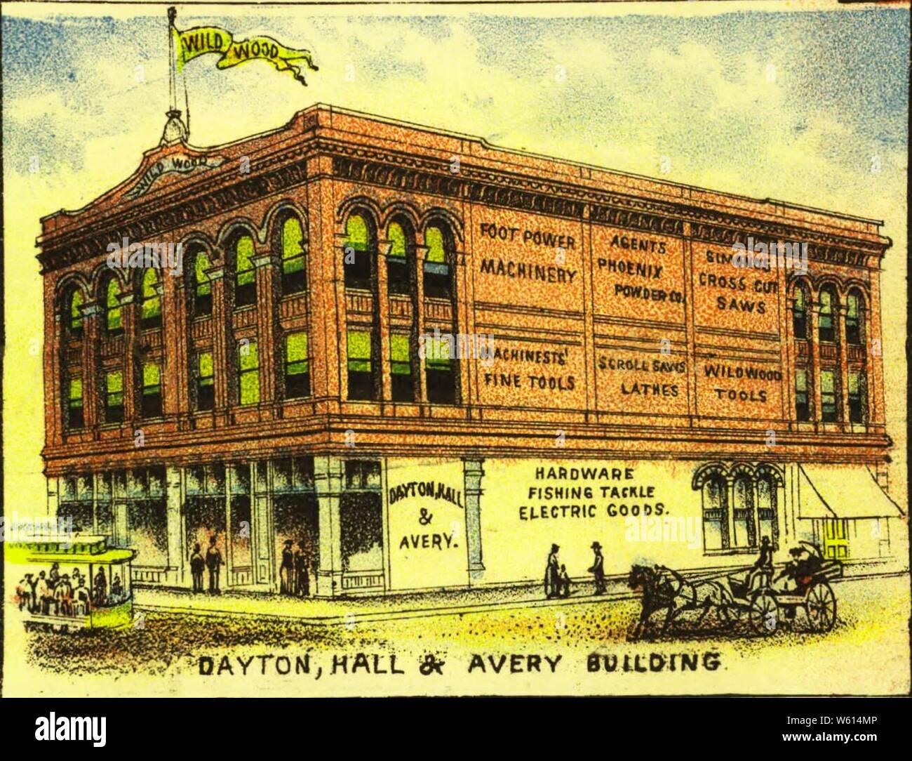 Dayton, Hall and Avery Building (Clohessy and Strengele, 1890). Stock Photo