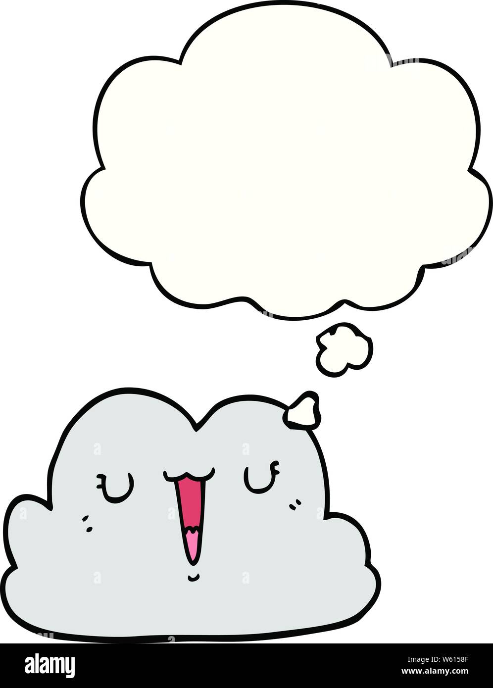 cute cartoon cloud with thought bubble Stock Vector Image & Art - Alamy