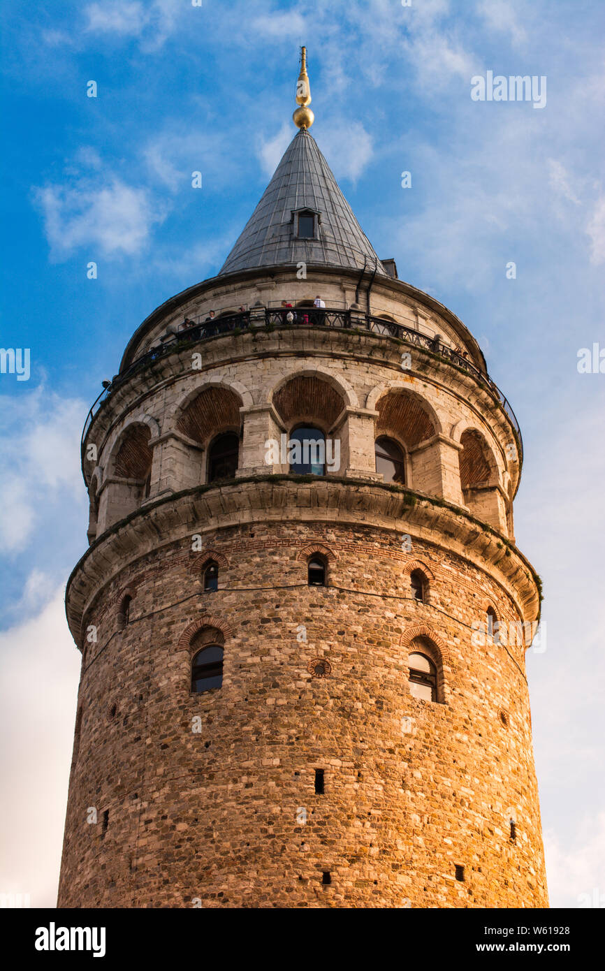 View of the Galata Tower from ancient times in Istanbul Stock Photo Alamy