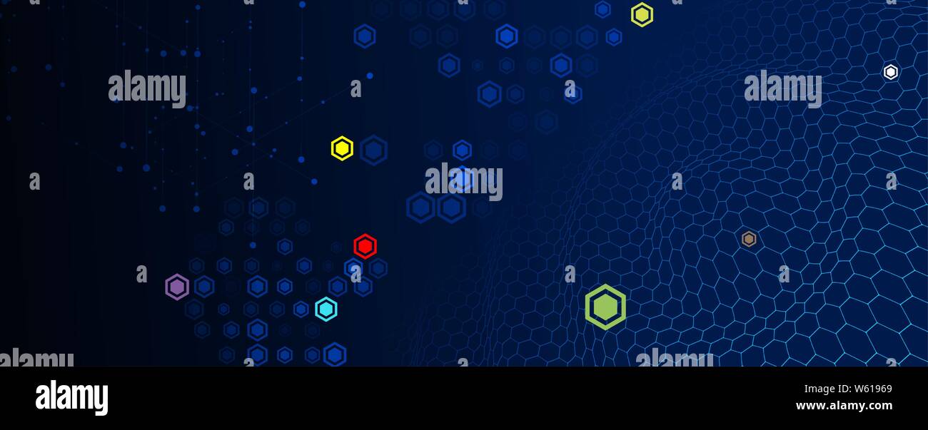 Abstract tech background. Futuristic technology interface with geometric shapes Stock Vector